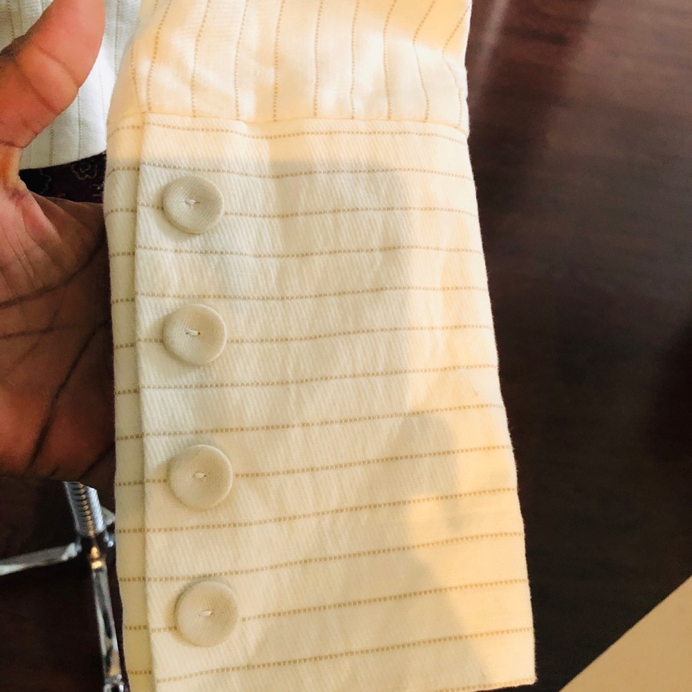 Cream Pinstriped Fitting Jacket - image 5